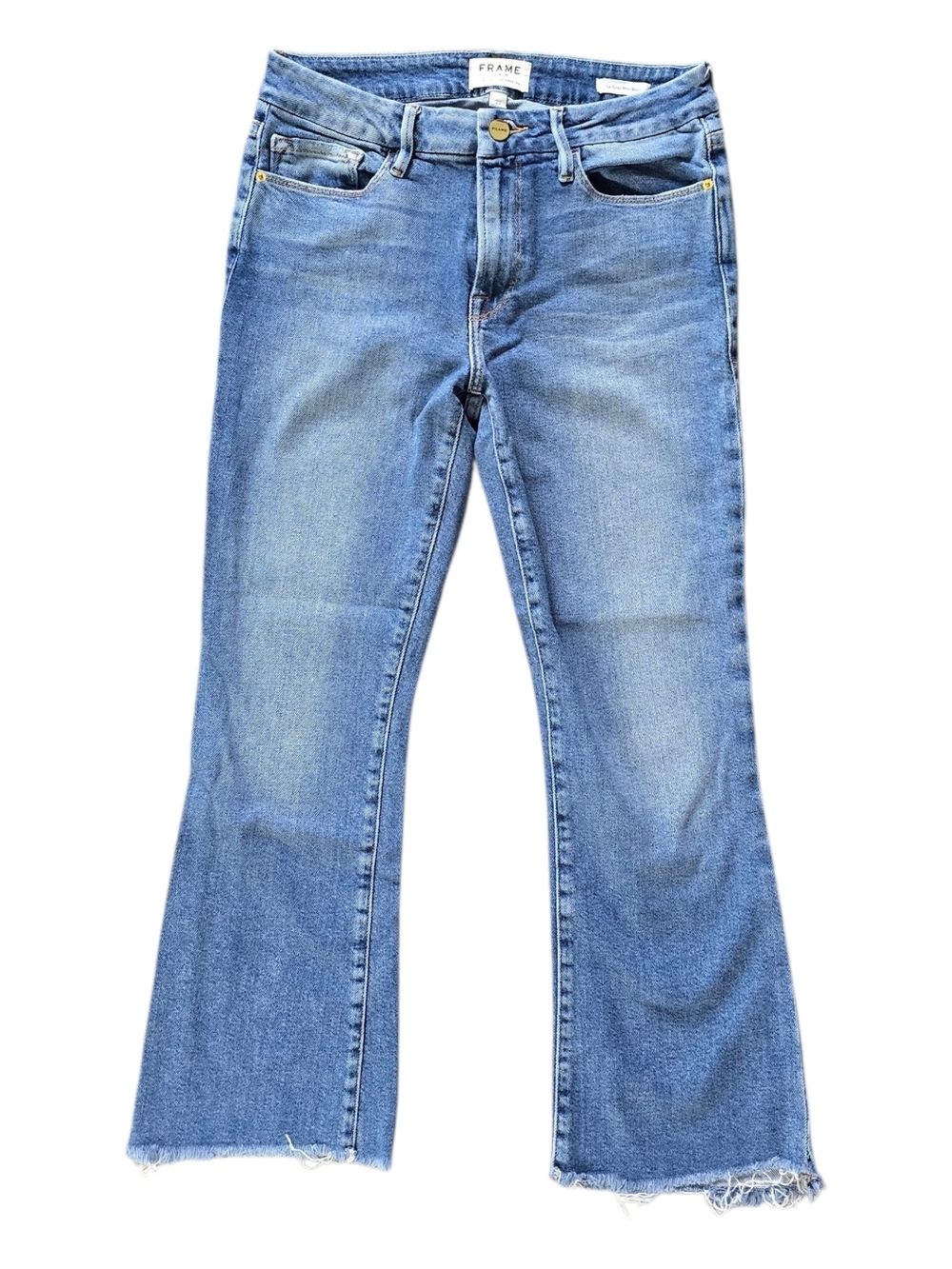 Frame Denim Le Crop Mini Boot Frayed Hem